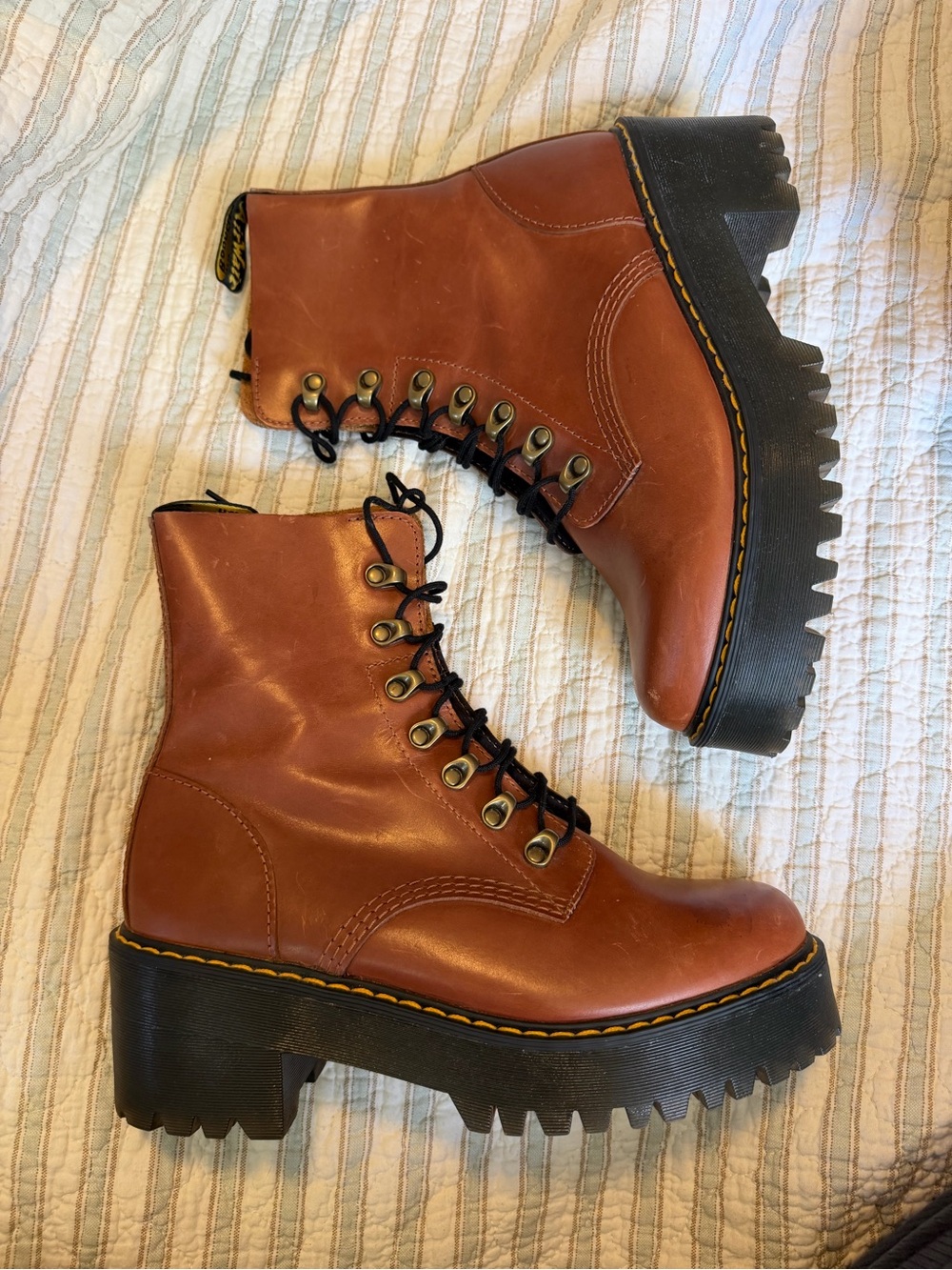 Dr. Marten’s Leona Brown Leather Boots